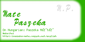 mate paszeka business card